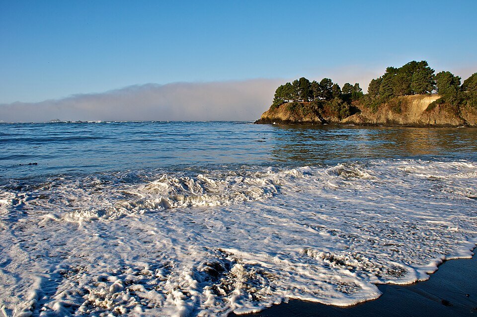 Waves at Van Damme State Beach